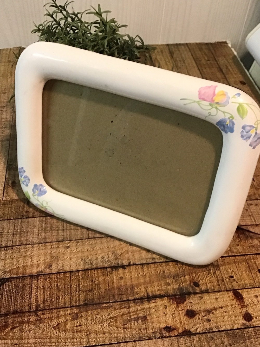 ♥️5/25$ White Floral Ceramic Picture Frame